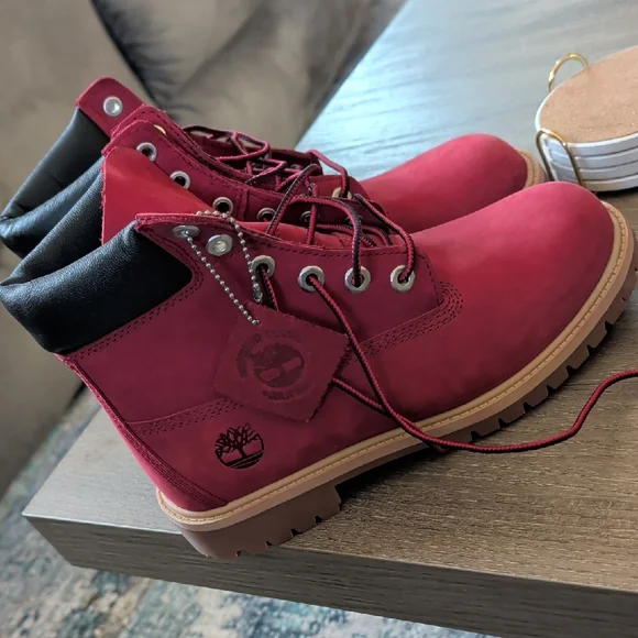 Timberland Kids Burgundy Lace-Up Boots - Picture 2 of 5